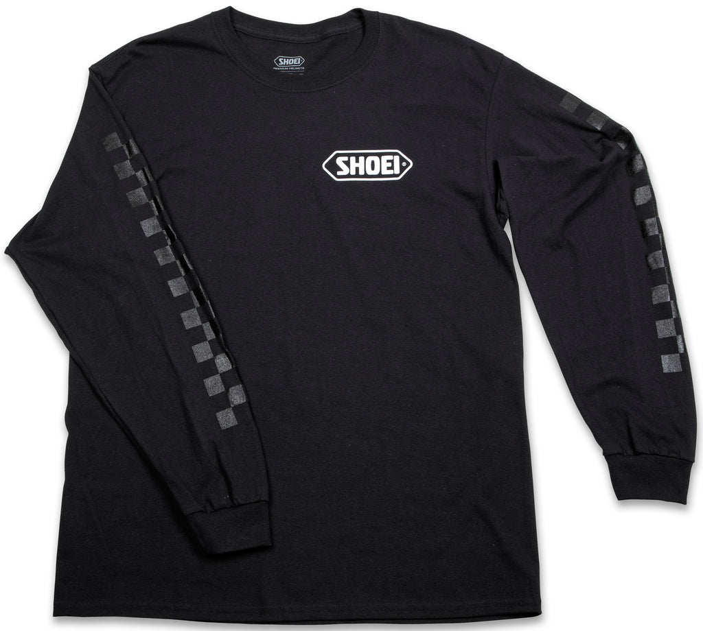 SHOEI CORP LOGO LS T BK/W SM