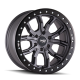 Dirty Life 9303 DT-1 17x9/5x127 BP/-12mm Offset/78.1mm Hub Matte Gunmetal Wheel - Simulated Rashring