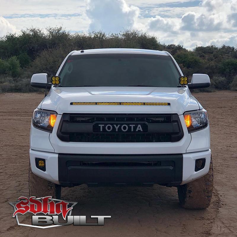 '14-21 Toyota Tundra SDHQ Built Hood Scoop LED Light Bar Mount Lighting SDHQ Off Road 