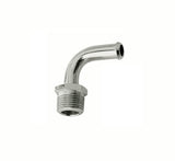 Mr. Gasket Fuel Line Fitting - 3/8 Inch NPT to 3/8 Inch Hose Barb - 90° - Chrome