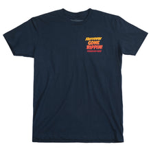 Load image into Gallery viewer, GONE RIPPIN TEE NAVY LRG