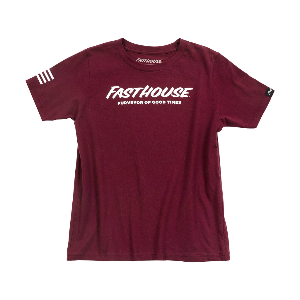 YTH LOGO TEE MAROON LRG