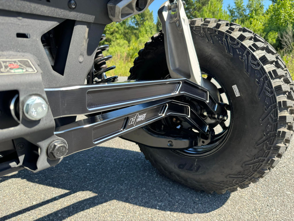 Can Am Maverick R Pro Rock High Clearance Billet Radius Rod Kit for use with Double E Rear Sway Bar