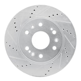 R1 05-19 Chevrolet Silverado 1500 Front Left Drilled & Slotted Silver Brake Rotor