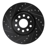 R1 2005-2025 Audi A3 Sportback E-Tron Front Left Drilled & Slotted Black Brake Rotor