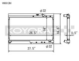 Koyo 92-00 Honda Civic 1.6 DOHC (Will Not Fit Vehicles w/AC) Manual Transmission Radiator