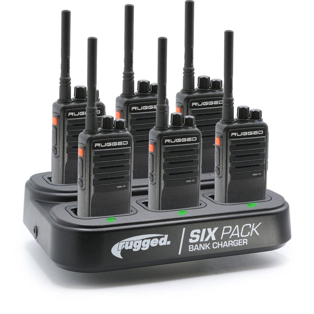 6 PACK - Choose Your Business Band Two Way Handheld Radio - RDH-X - Safety Yellow