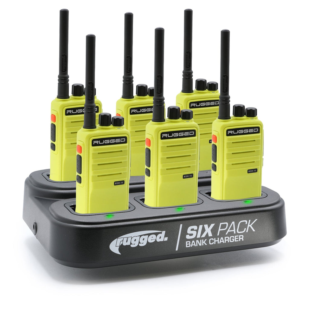 6 PACK - Choose Your Business Band Two Way Handheld Radio - RDH-X - Black