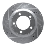 R1 17-21 Toyota Land Cruiser Front Left Drilled & Slotted Silver Brake Rotor
