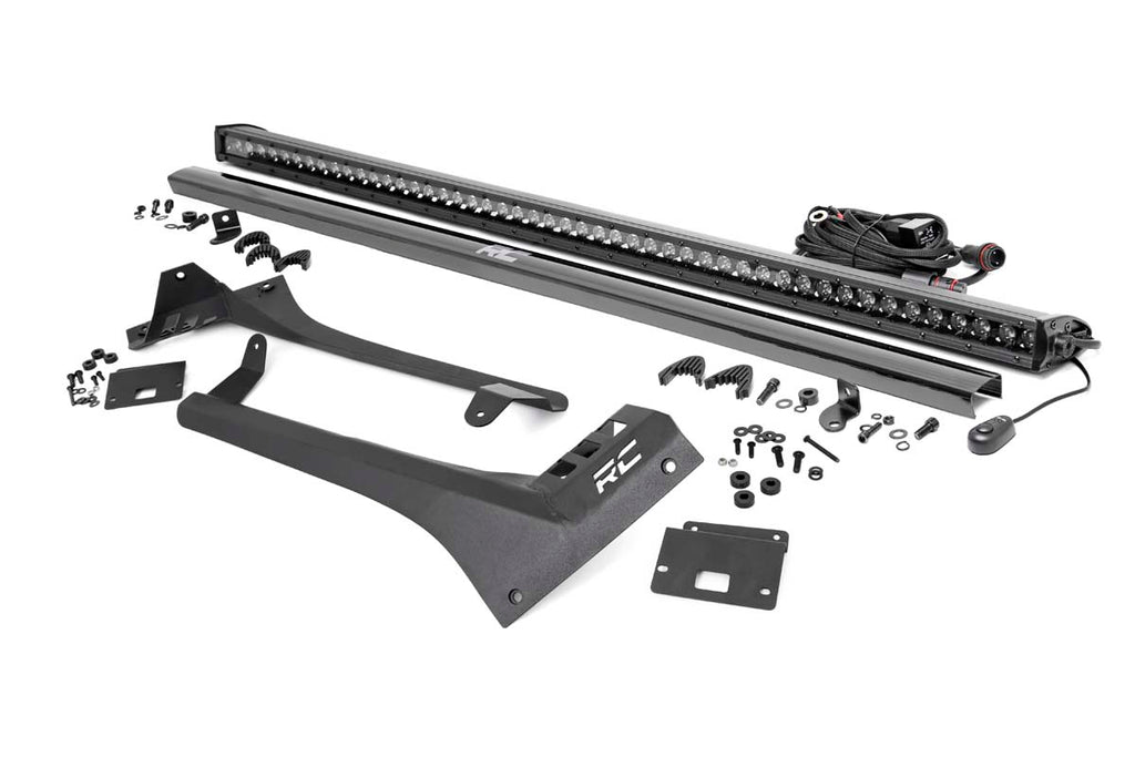LED Light Kit | Windshield Mount | 50" BLK Single Row | Jeep Gladiator JT/Wrangler JL (18-26)