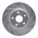 R1 06-20 Lexus ES350 Front Right Drilled & Slotted Silver Brake Rotor