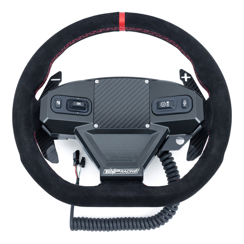 EVP.MOde Multifunction Steering Wheel with Carbon Fiber Paddles and Quick-Releas