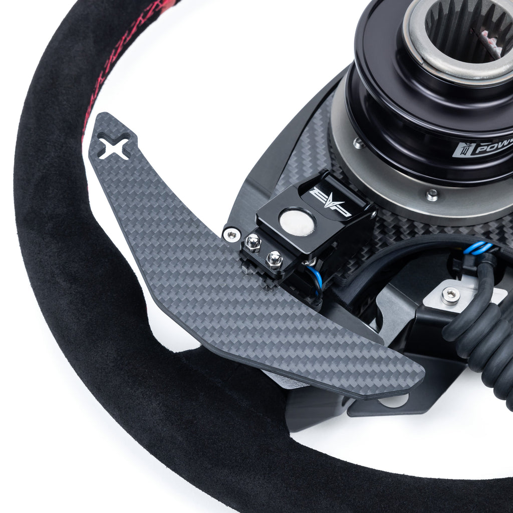 EVP.MOde Multifunction Steering Wheel with Carbon Fiber Paddles and Quick-Releas