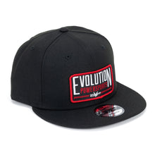 Load image into Gallery viewer, Evolution Powersports Black Canvas Checkered Patch Snapback Hat