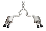 Corsa 24+ Ford Mustang Dark Horse 5.0L 3in Dual Rear Cat-Back w/Twin 4.5in Black PVD Slash Tips