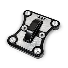 Load image into Gallery viewer, Black billet radius rod plate on Can‑Am Maverick X3 rear suspension upgrade