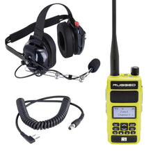 Load image into Gallery viewer, Crew Chief - H42 Spotter Headset and Rugged Handheld Radio Package - Single Radio with Nitro Bee X / R1 Business Band Handheld - Digital and Analog / Safety Yellow