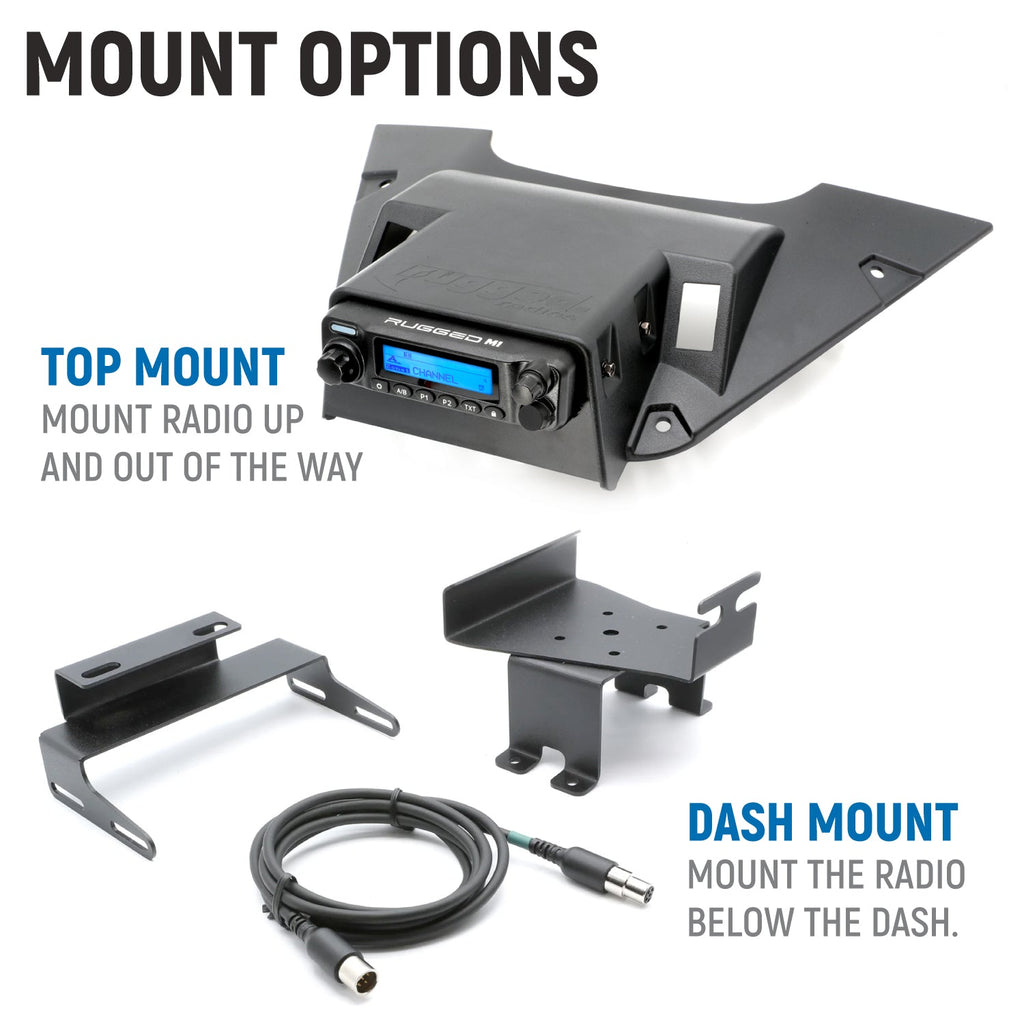 Can-Am Maverick R Complete Communication Kit with Rocker Switch Bluetooth Intercom and 2-Way Radio - 696 PLUS Remote Head / G1 GMRS / Top Mount