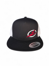 Load image into Gallery viewer, Classics 2-Tone Trucker Hat Black/White, White/Red Elektric Logo