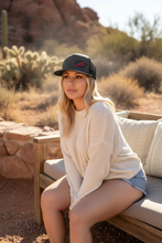 Load image into Gallery viewer, Classics 2-Tone Trucker Hat Charcoal/Black, Black/Red Elektric Logo