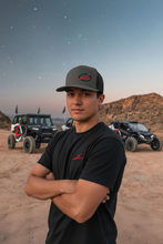 Load image into Gallery viewer, Classics 2-Tone Trucker Hat Charcoal/Black, Black/Red Elektric Logo