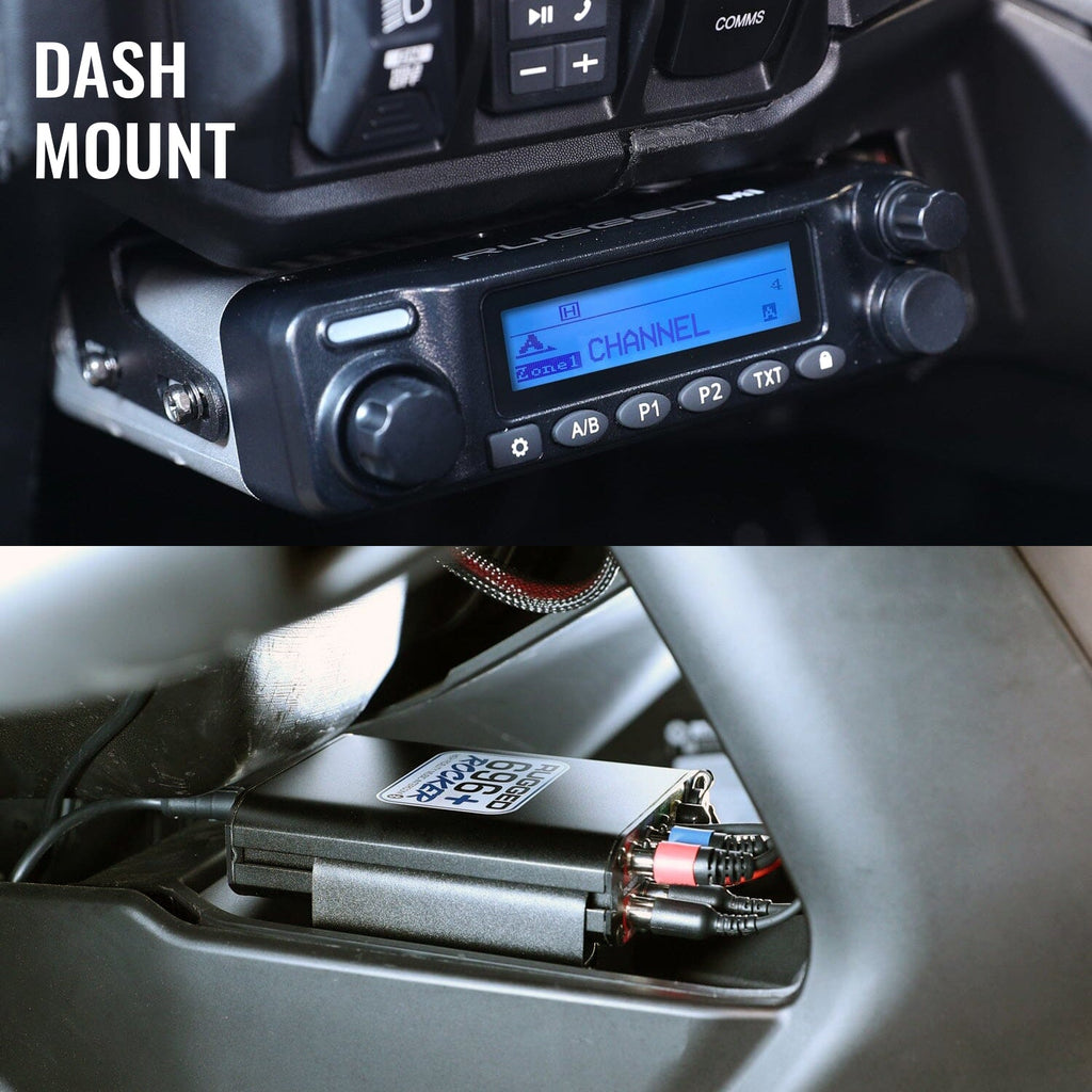 Can-Am Maverick R Complete Communication Kit with Rocker Switch Bluetooth Intercom and 2-Way Radio - STX Stereo Remote Head / M1 VHF Business Band / Dash Mount