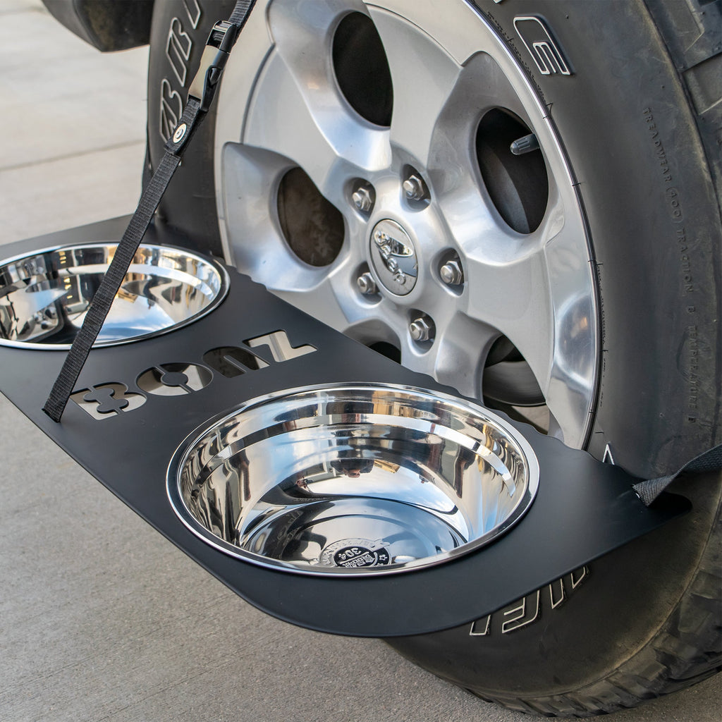 DRT BONZ Tire Mounted Dog Bowl Holder