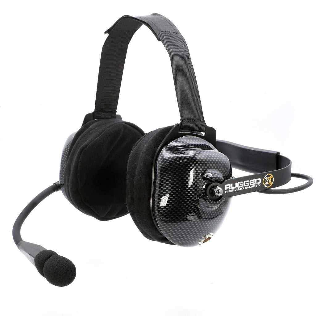 FHS Behind-The-Head Fire Safety Industrial Headset - With Mic On/Off Button / For David Clark / Sigtronics / Avcomm