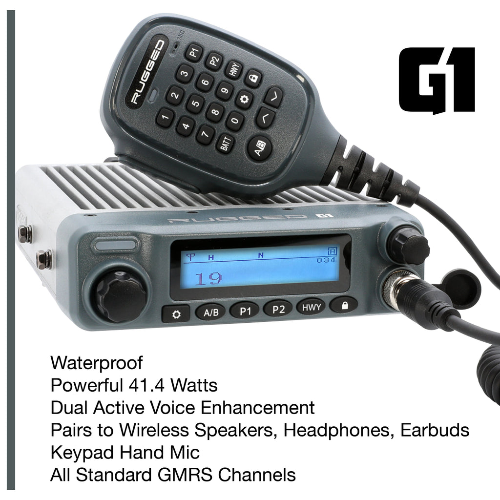 Jeep Wrangler JL JLU and Gladiator JT Two-Way GMRS Mobile Radio Kit - GMR25 Waterproof