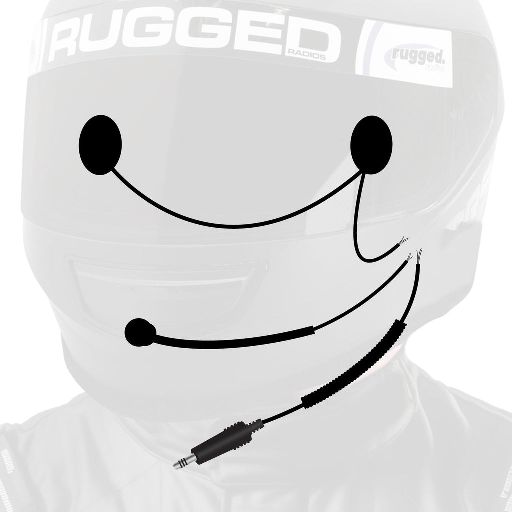 Peltor 4-Conductor Helmet Kits - Mic / 1/8  Ear Bud Jack / Coil Cord / Straight
