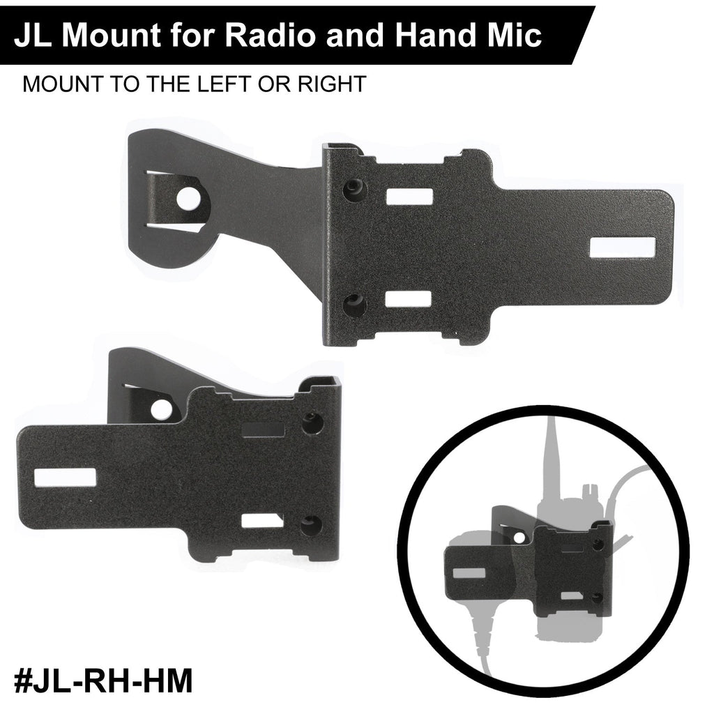 Handheld Radio Grab Bar Mount for Jeep JK JKU and JL - Fits R1 / V3 / GMR2 / GMR2 PLUS / RH-5R radios - JL - Radio-Only Mount