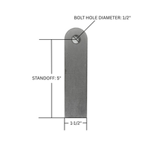 Load image into Gallery viewer, SDHQ Built Long Tab | 3/8" Thick, 1/2" Bolt Hole