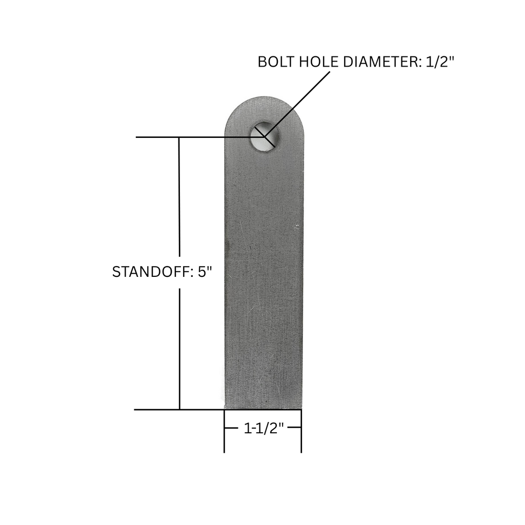 SDHQ Built Long Tab | 1/4" Thick, 1/2" Bolt Hole