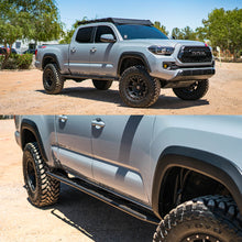 Load image into Gallery viewer, '16-23 Toyota Tacoma Long Bed SDHQ Built Rock Sliders display