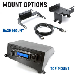 Can-Am Maverick R Complete Communication Kit with Rocker Switch Bluetooth Intercom and 2-Way Radio - 696 PLUS Remote Head / G1 GMRS / Dash Mount
