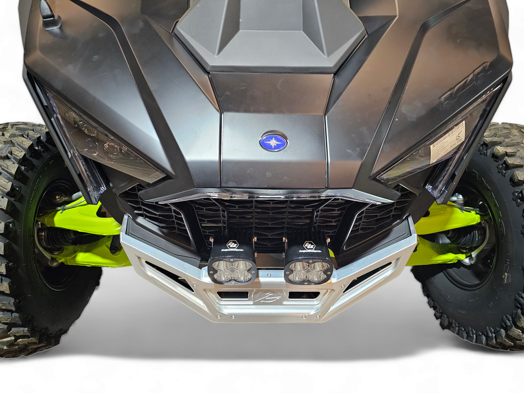 2022-2025 Polaris RZR Pro R, Pro S, Turbo R Machined Billet Front Winch Bumper (Clear Anodize)