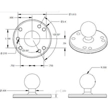 Load image into Gallery viewer, RAM Round Plate with Ball - C Size - 1.5 Inch