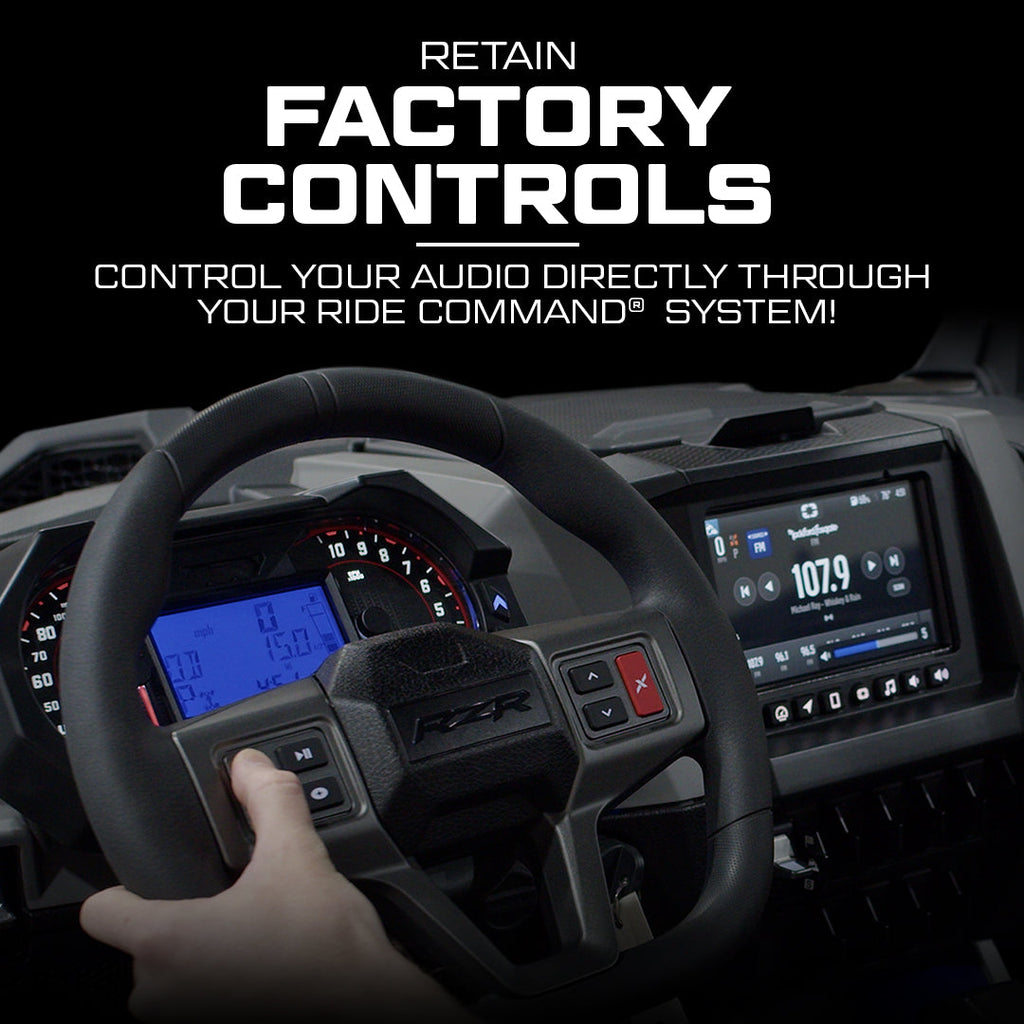 RZR® Pro Series Ride Command Front & Rear RCA Output + Speaker Wire & Remote | U