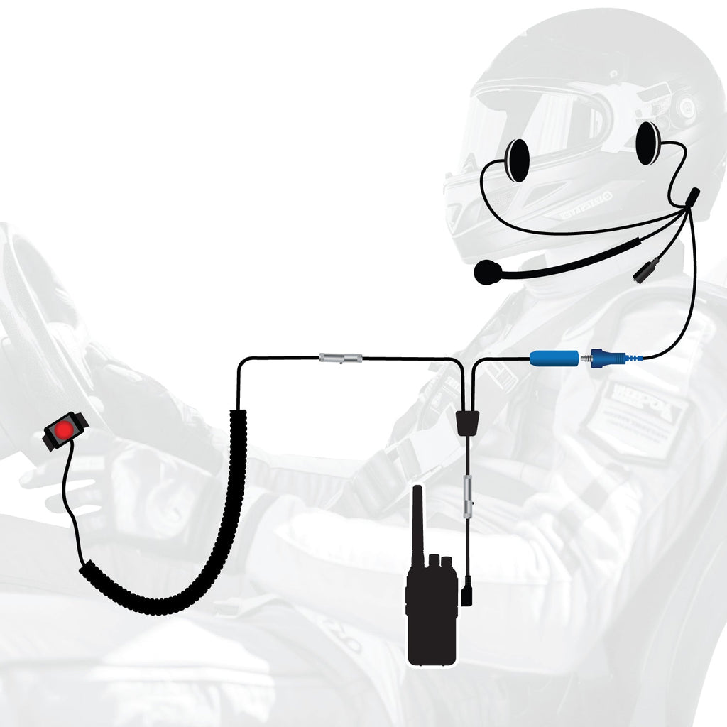 RUGGED Wired Driver Only Communication Kit with RDH16 Radio - Kit with Helmet Speakers