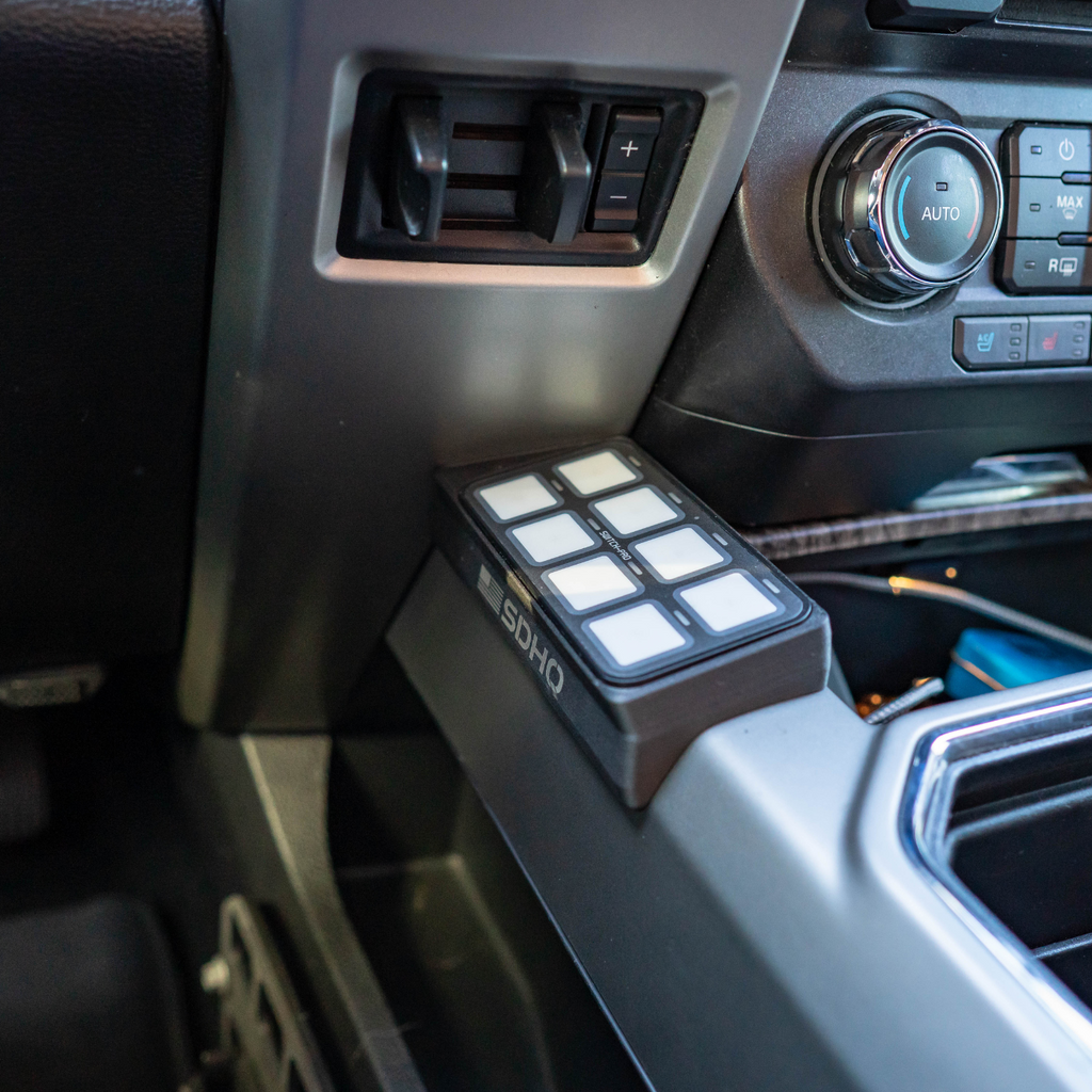 '21-24 Ford Raptor SDHQ Built Switch-Pros SP-9100 Flow Through Center Console Keypad Mount Right Hand Side