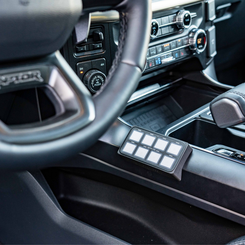'21-24 Ford Raptor SDHQ Built Switch-Pros SP-9100 Flow Through Center Console Keypad Mount Right Hand Side