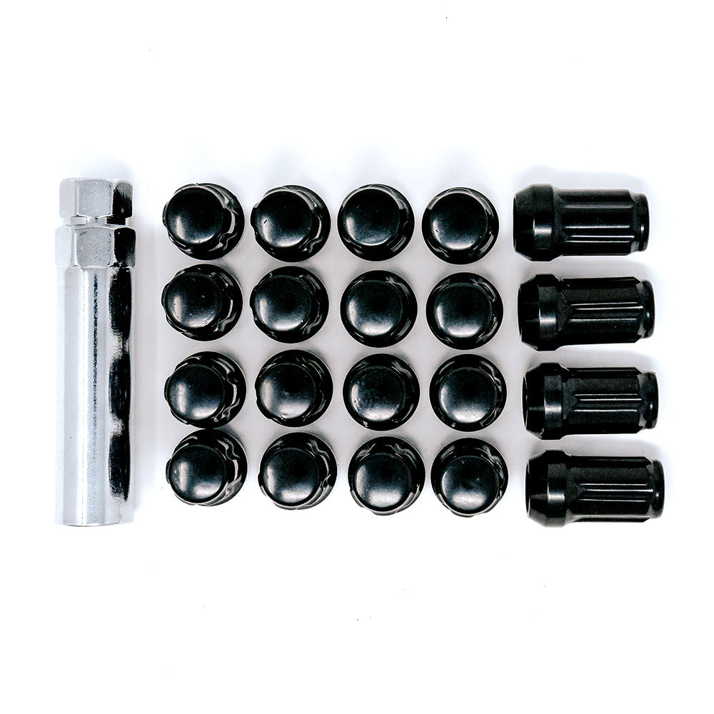 12X1.50 SPLINE 5 LUG KIT 1.38" BLACK