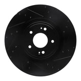 R1 18-22 Genesis G70 Front Right Drilled & Slotted Black Brake Rotor