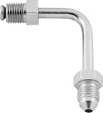 Twin Power Stainless Brake Fitting Male 3/8-24 Inverted Flare to AN-3 Male 90 Adaptor Tube Short