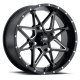 ITP Tornado 14X7 / 4x110 BP / 5+2 Offset Matte Black w/ Milled Accents Wheel
