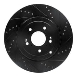 R1 18-25 Genesis G70 Rear Right Drilled & Slotted Black Brake Rotor
