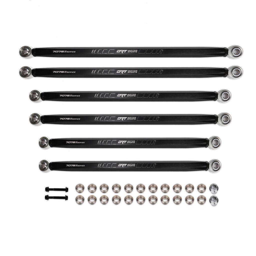 DRT Motorsports Can Am Maverick R 7075 XD Hex Bar Radius Rod Set, Black