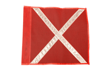 Load image into Gallery viewer, 16"X16" HEAVY MESH FLORESCENT ORANGE FLAG W/REFLECTIVE WHITE X