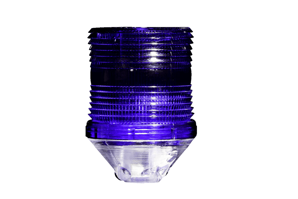 2 PIECE LAMP SHIELD - CLEAR BASE - BLUE TOP