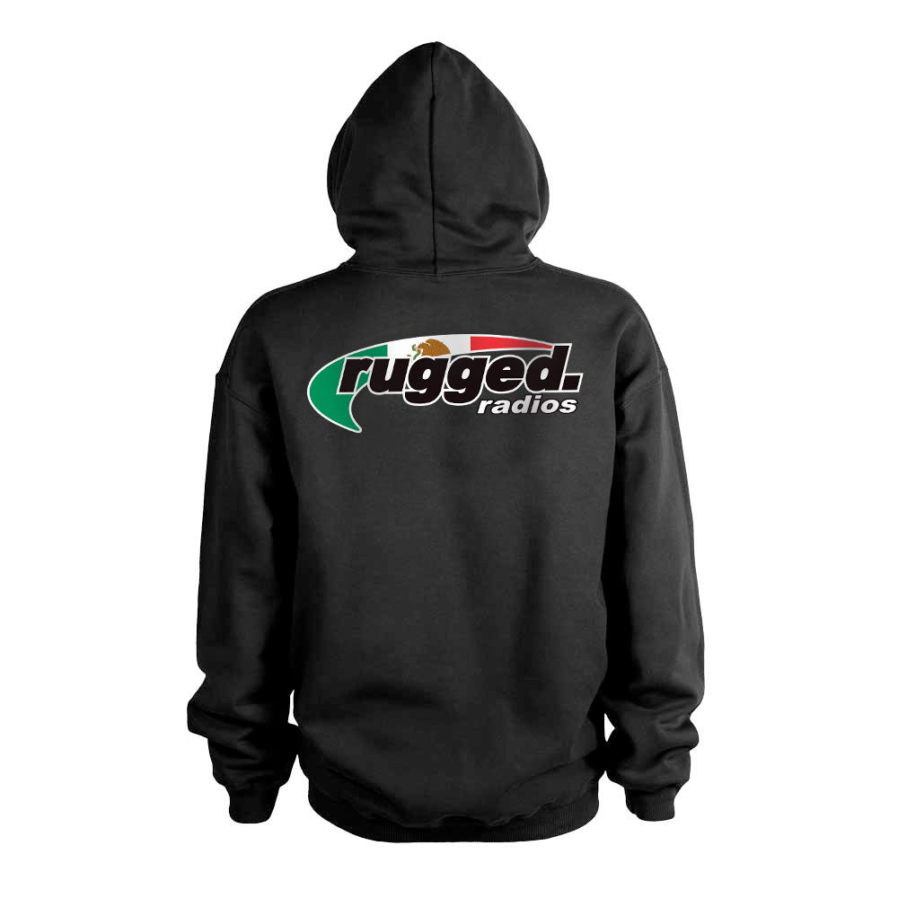 Rugged Radios MEXICAN FLAG Pullover Hoodie - Black - XXL